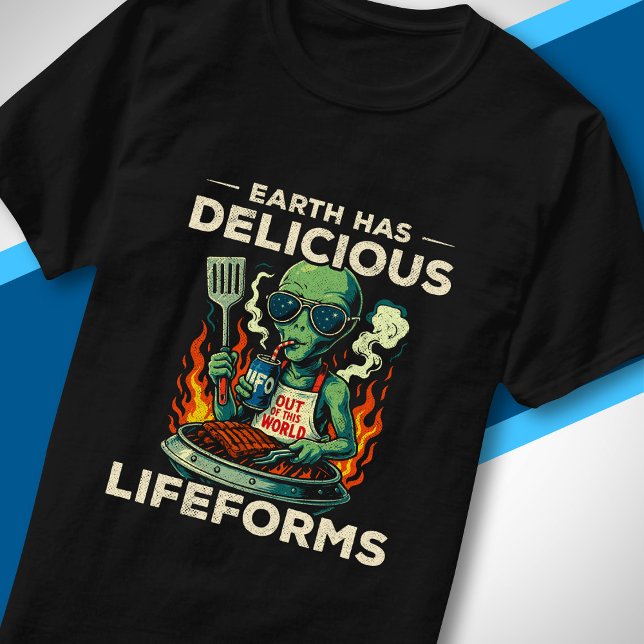 Camiseta UFO Space BBQ Grill Earth Lifeforms Funny Alien (Subido por el creador)