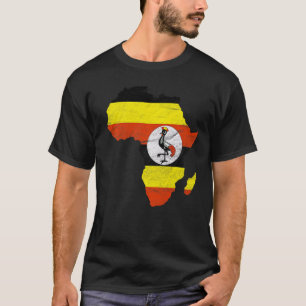 Camiseta Uganda Bandera África: Regalo de silueta para U