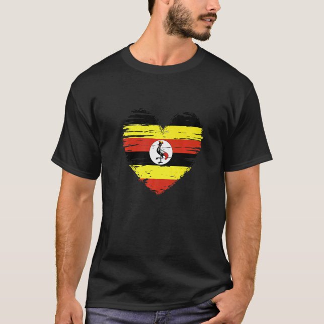 Camiseta Uganda Heart Ugandan Flag Ugandan Pride (Anverso)