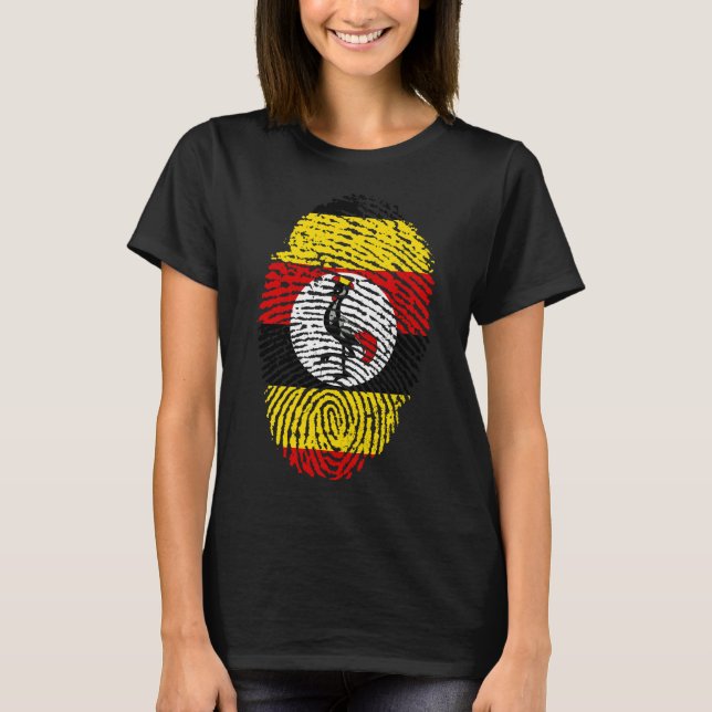 Camiseta Ugandan Roots Fingerprint Women's Graphic Tee Afri (Anverso)