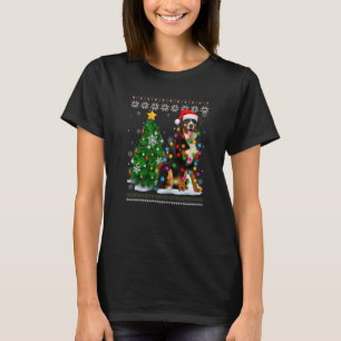Camiseta Ugly Bernese Mountain Dog Santa Hat Christmas Tree