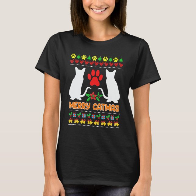 Camiseta Ugly Christmas cats (Anverso)