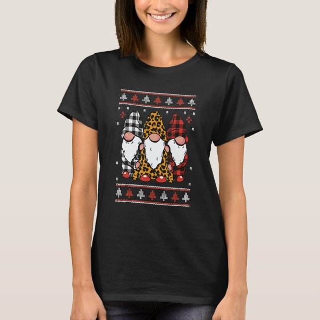 Camiseta Ugly Christmas  Cute Gnome Leprechaun Goblin With  (Anverso)