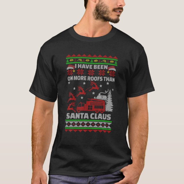Camiseta Ugly Christmas Firefighter Funny Firefighting Xmas (Anverso)