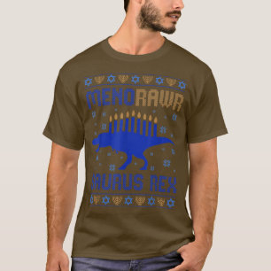 Camiseta Ugly Hanukkah Boys Menorah Chanukah Dinosaur Menor