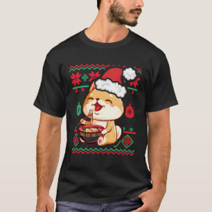 Camiseta Ugly Kawaii Anime Shiba Inu comiendo ra