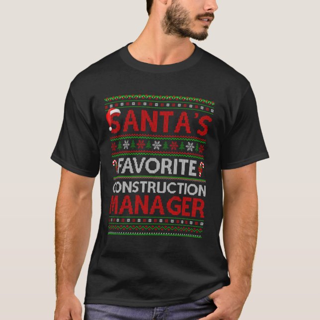 Camiseta Ugly Xmas El Director De Construcción Favorito De  (Anverso)
