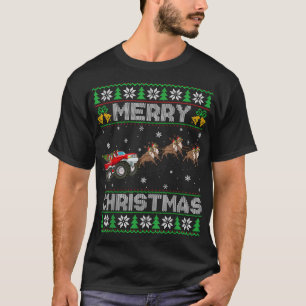 Camiseta Ugly Xmas Santa Ride Raindeer Monster Truck Merry 