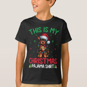 Camiseta Ugly Xmas Tree Santa Ministra Pinscher Dog Christ