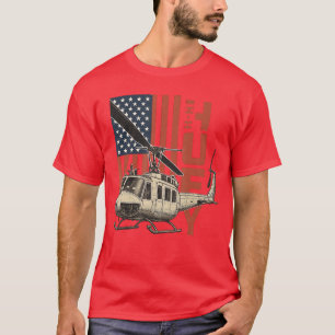 Camiseta UH1 Huey Helicóptero Militar Aviación Bandera Amer