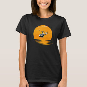 Camiseta Uh 1 Helicóptero De Chopper Volando Al Atardecer P