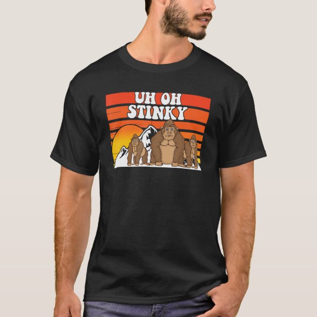 Camiseta Uh Oh Stinky Cute Mono Para Hombres Mujeres Animal (Anverso)