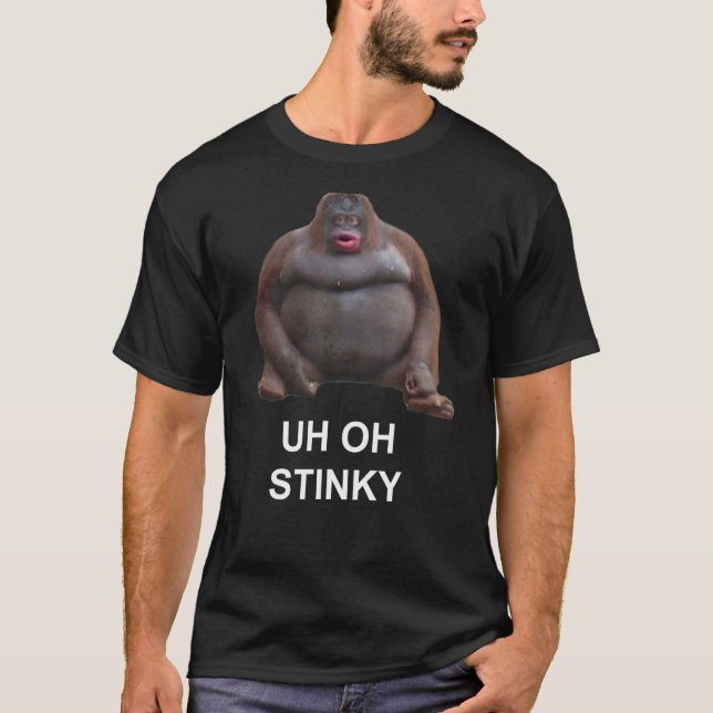 Camiseta Uh Oh Stinky Poop Le Monke Meme (Anverso)