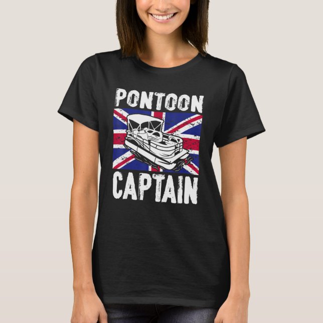 Camiseta Uk Flag Patriotic Boat Captain British Pontoon Cap (Anverso)