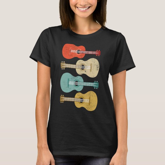 Camiseta Uke, músico ucraniano, retro vintage Ukulele (Anverso)