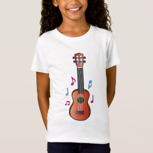 Camiseta Ukelele con las notas en color