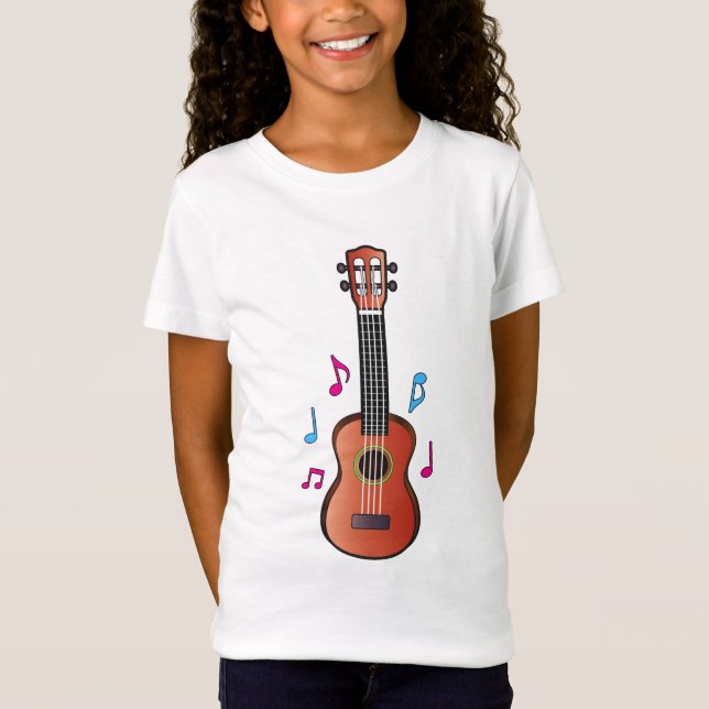 Camiseta Ukelele con las notas en color (Anverso)