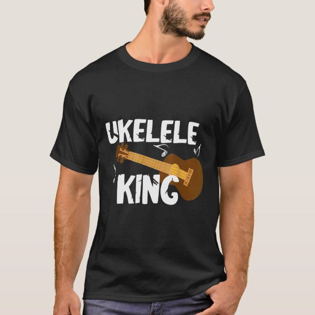Camiseta Ukelele King Guitarista Guitar Uke Instrument Hawa (Anverso)