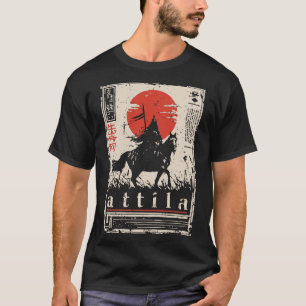 Camiseta Ukiyo-e Attila   Retrato de Hun Warrior