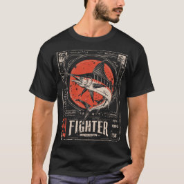 Camiseta Ukiyo-e Fighter Swordfish | Retrato de pez guerrer