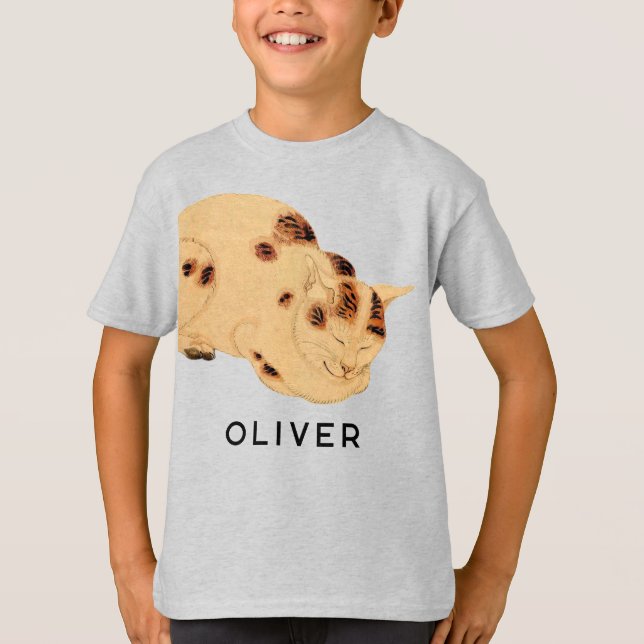 Camiseta Ukiyo-e japonés de gato ensordecedor de la antigüe (Anverso)