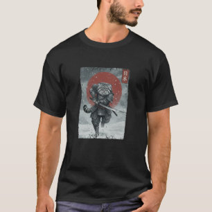 Camiseta Ukiyo-e Japonés Guerrero Samurái Antiguo Gato de P