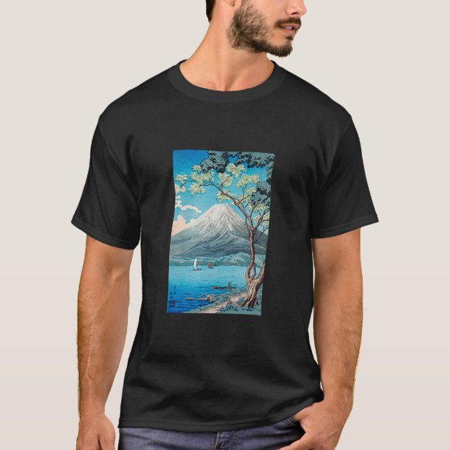 Camiseta Ukiyo-e, Monte Fuji, Nihonga, Imprenta, M (Anverso)