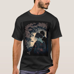 Camiseta Ukiyo E Retro Diseño Japonés Romance Amor Durante