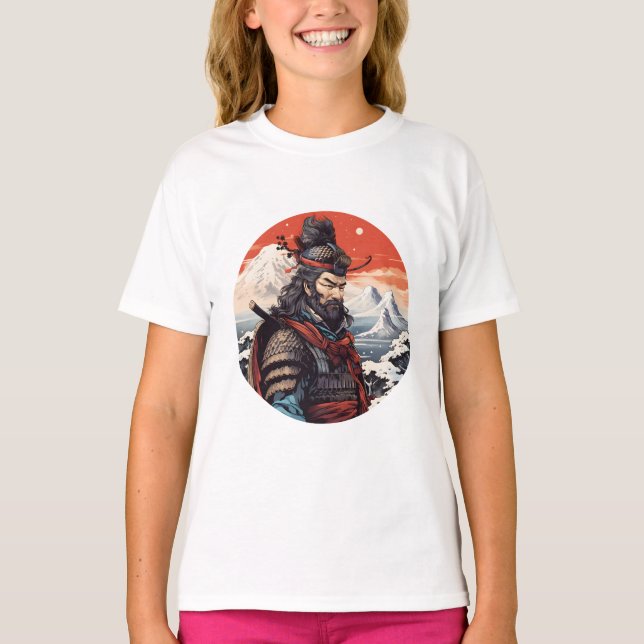 Camiseta Ukiyo-e samurai Japón (Anverso)