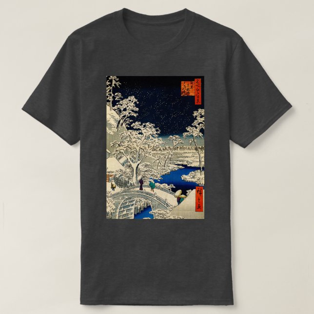 Camiseta Ukiyoe Ando Hiroshige Yuhi Hill y Drum Bridg (Diseño del anverso)