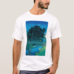Camiseta ukiyoe hasui No55 Takinogawa y Luna Creciente