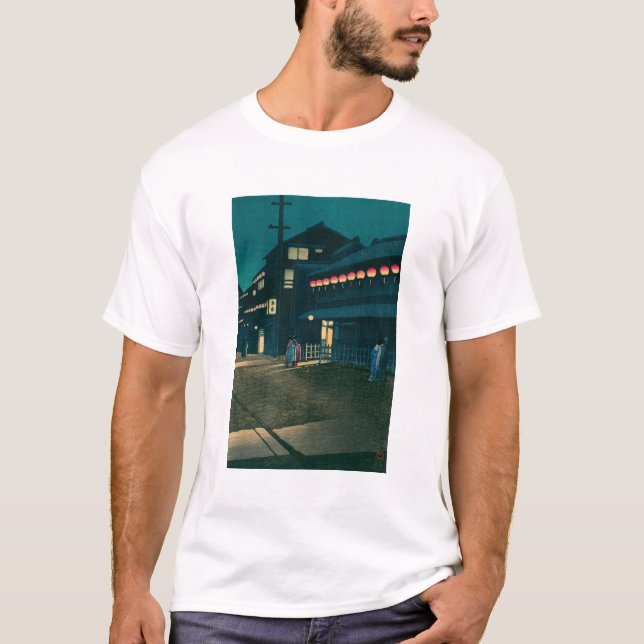 Camiseta ukiyoe hasui No61 La tarde cae sobre Sōemonchō (Anverso)