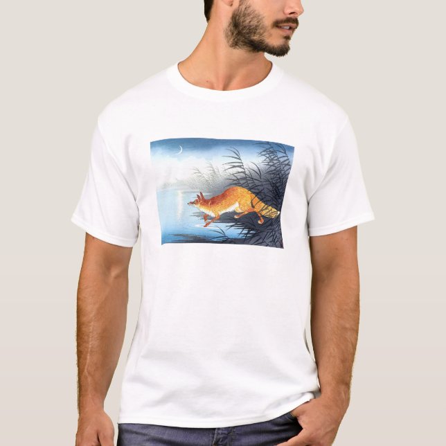Camiseta Ukiyoe [Koson] Fox by the Moonlit Water  (Anverso)