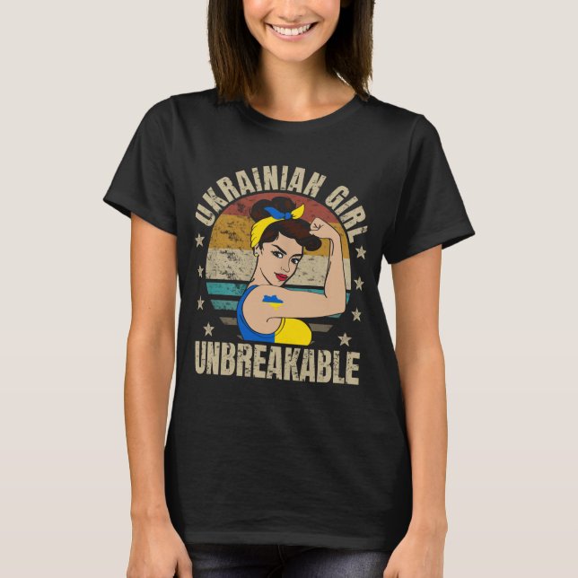 Camiseta Ukraine Girl Unbreakable Ukrainian Strong Woman (Anverso)