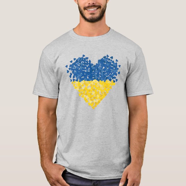 Camiseta Ukrainian flag. Love to Ukraine. Support.  (Anverso)