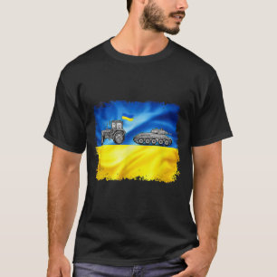 Camiseta Ukrainian Tractor Pulling Tank With Ukrainian Ukra