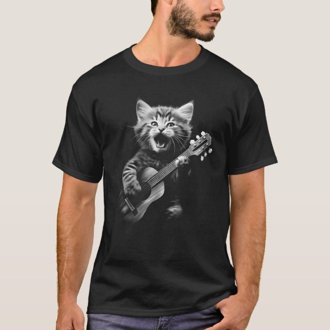 Camiseta Ukulele Cat Cute Cat Jugando 6 Cadenas Guit De Gui (Anverso)