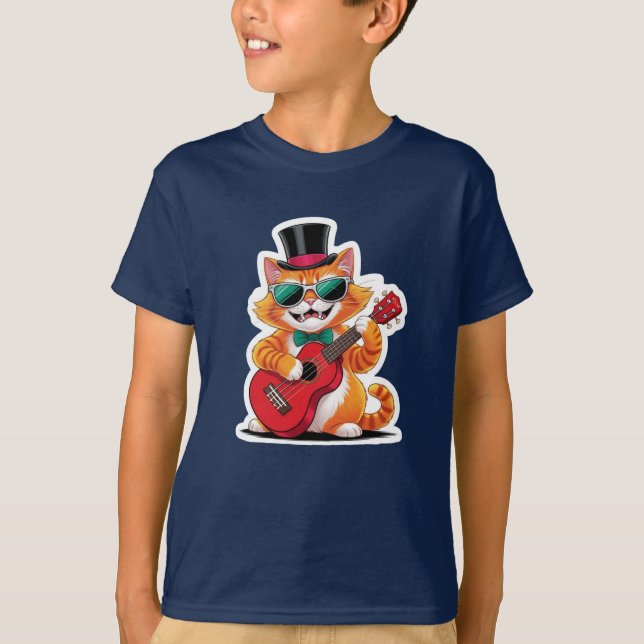 Camiseta Ukulele Cat Serenade (Anverso)