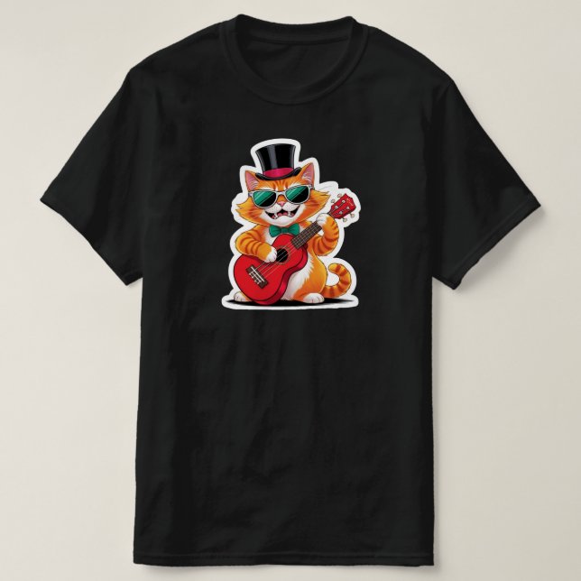 Camiseta Ukulele Cat Serenade (Diseño del anverso)