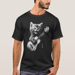 Camiseta Ukulele Cat: Un gato lindo tocando la guitarra ucr