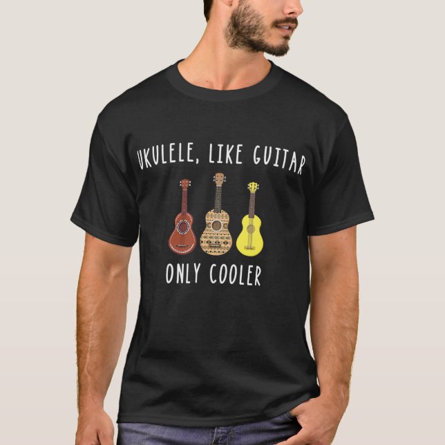 Camiseta Ukulele Como Guitarra Sólo Música De Cooler (Anverso)