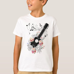 Camiseta Ukulele Con Regalo De Flores