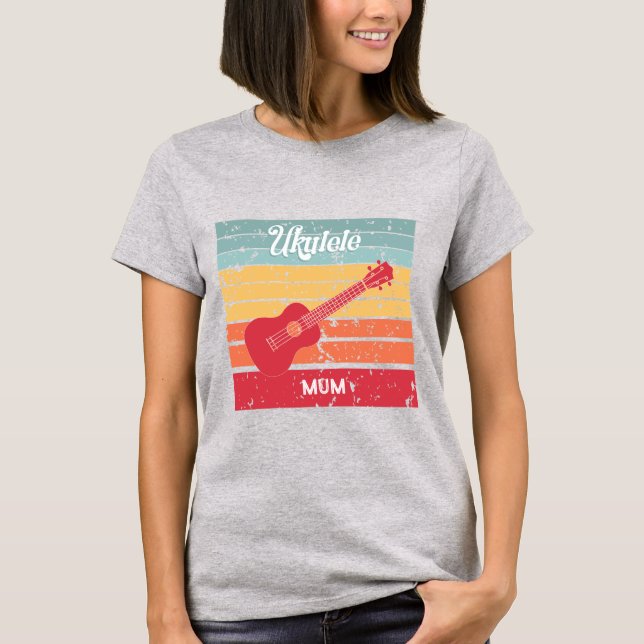 Camiseta Ukulele de estilo vintage personalizable (Anverso)