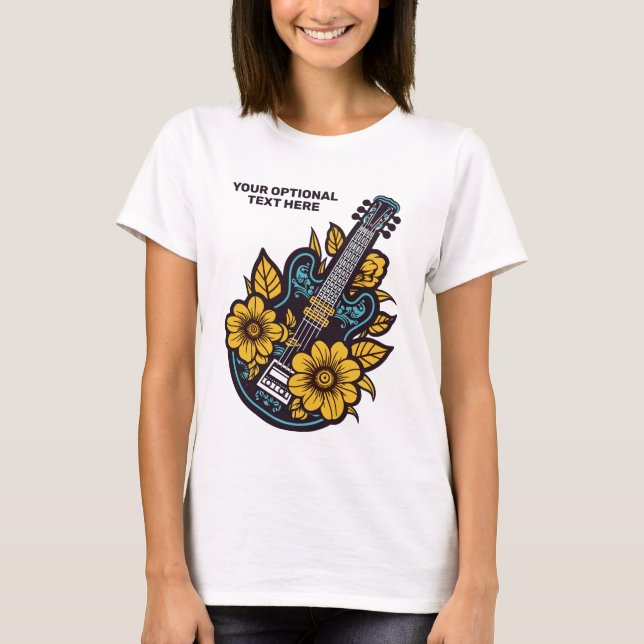 Camiseta Ukulele de texto personalizado (Anverso)