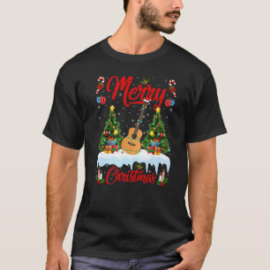 Camiseta Ukulele enciende Navidades de árbol de navidad de