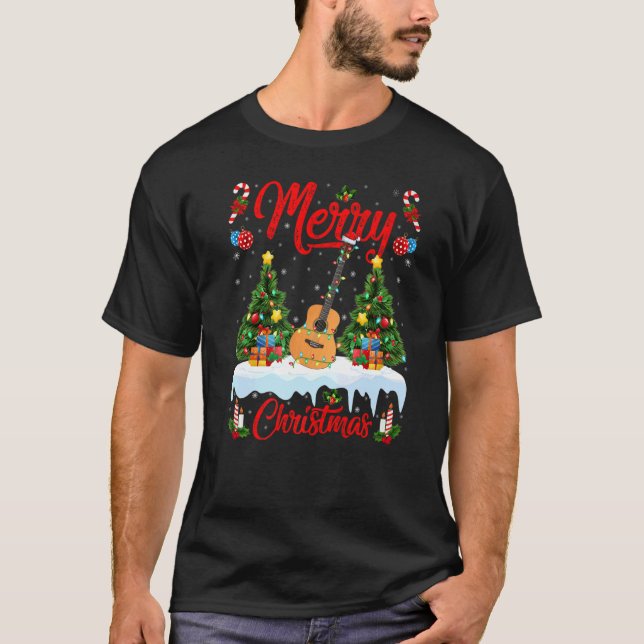 Camiseta Ukulele enciende Navidades de árbol de navidad de  (Anverso)