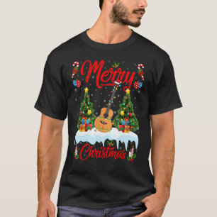 Camiseta Ukulele enciende Navidades de árbol de navidad de
