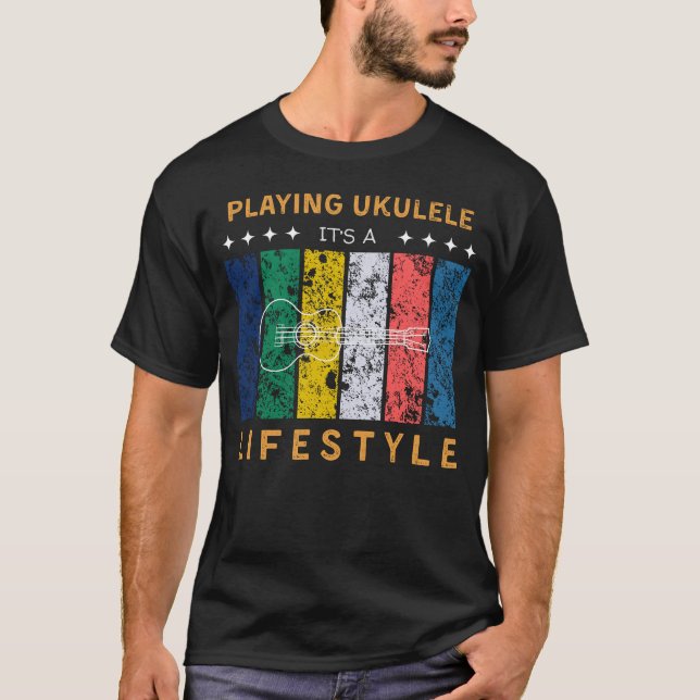 Camiseta Ukulele es un divertido tee de estilo de vida (Anverso)