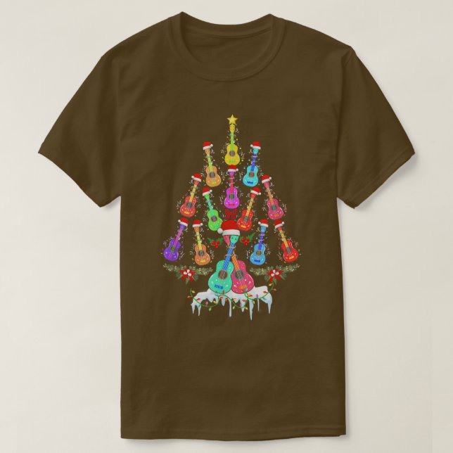 Camiseta Ukulele Guitar Xmas Santa Instrumento musical Chri (Diseño del anverso)