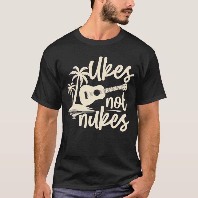 Camiseta Ukulele hawaiano Uke Ukes No Nukes (Anverso)